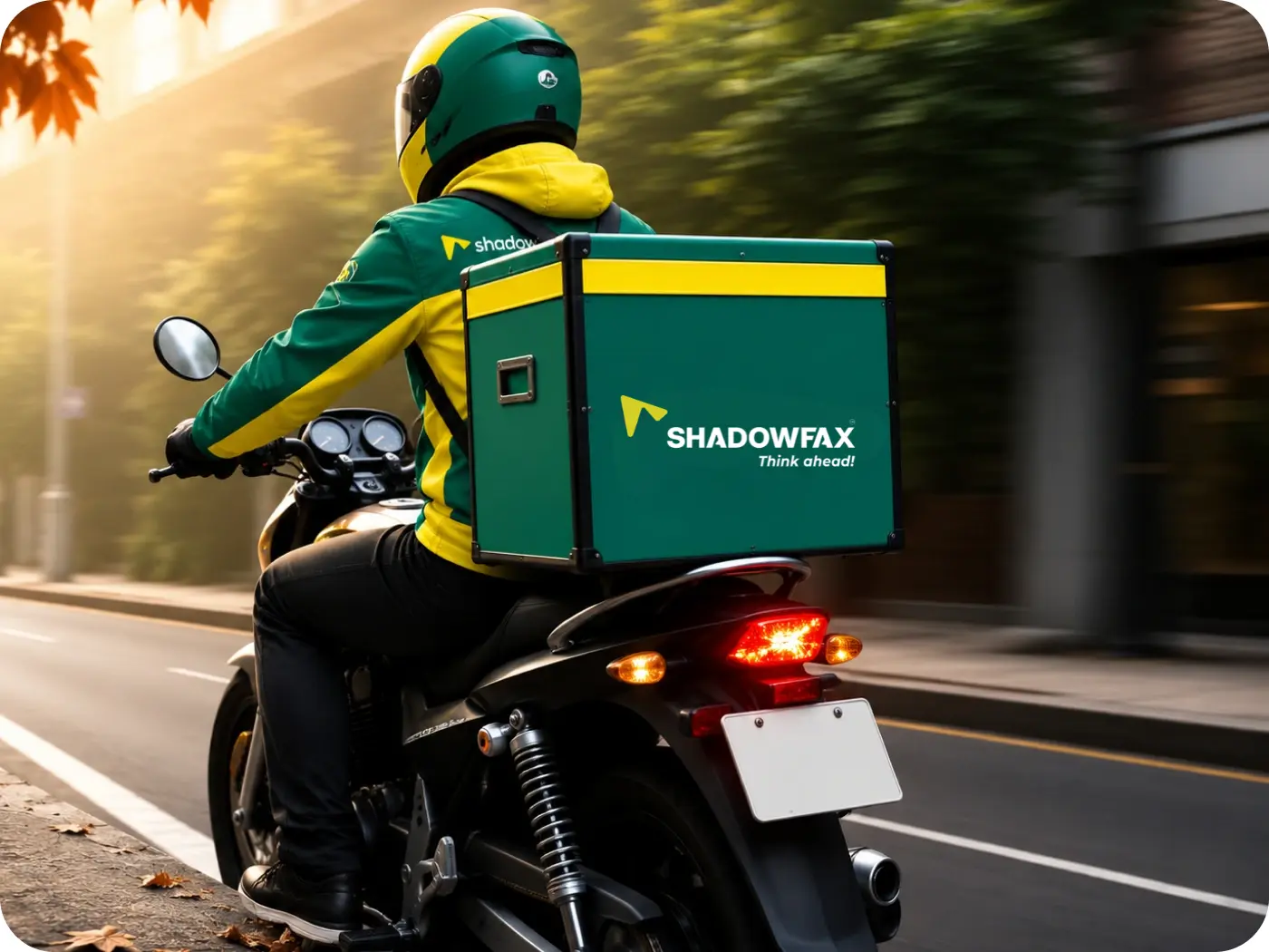 Shadowfax Delivery Rider on Motorcycle